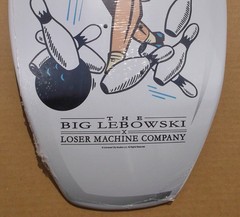 LOSER MACHINE X BIG LEBOWSKI «THROWING ROCKS» SKATEBOARD DECK BOWLING PIN SHAPE