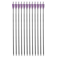 12Pcs 30in Carbon Arrows SP500 Turkey Feather Archery for Compound/Recurve Bow