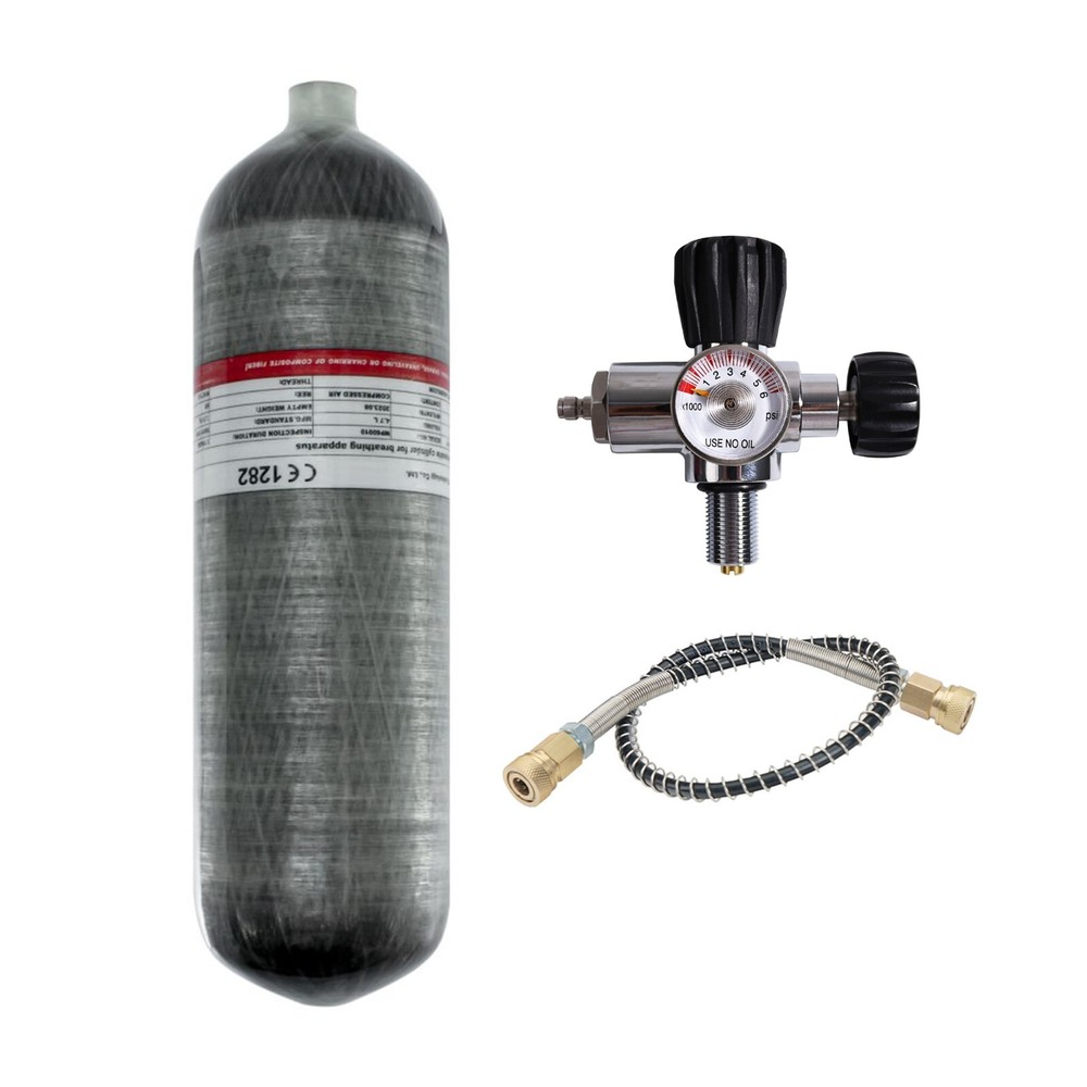 TUXING 4500Psi Pcp Tank 4.7L Carbon Fiber HPA Tank with Filling Station M18*1.5