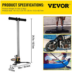 VEVOR PCP Hand Pump 3 Stage 4500 PSI High Pressure PCP Air Rifile Pump