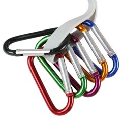 50/100 Pack Aluminum Carabiner Key Hook Keychain Buckle D Shape Spring Clip Snap