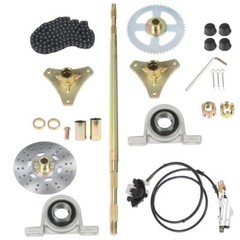 29″ 32″ 44″ Go Kart Rear Live Axle Kit, Sprocket+Hub+Brake Assembly+chain+Disc