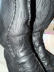 RARE Dan Post 11355 Black Leather Western Boots Mens 10 EW USA Made Cowboy