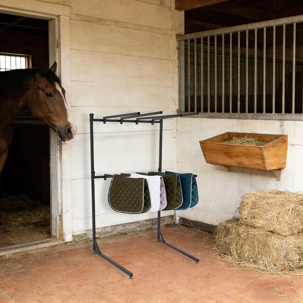 50lbs Saddle Pad Rack 8-Arm Saddle Pad Rack Horse Blanket Holder 45in Height