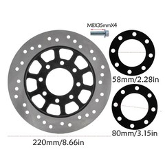 Hydraulic Rear Brake Caliper & Pad Assembly & Disc Rotor For Go Kart Quad ATV