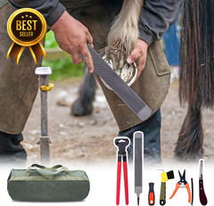 14″ Horse Farrier Tool Kit 6Pcs Hoof Trimming Set for Horses Cows Sheep
