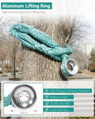 40203 Rigging Ring Sling Rope, 0.86″ x 7.2′ Arborist Rope with 35mm Aluminum Rin