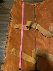 Vintage 70s/80s Kids Real Leather Western Cowboy Chaps With Fringe 21″