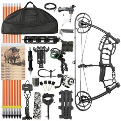Archery Compound Bow Kit 40-65lbs Adjustable 320fps Adults Hunting Target Shoot