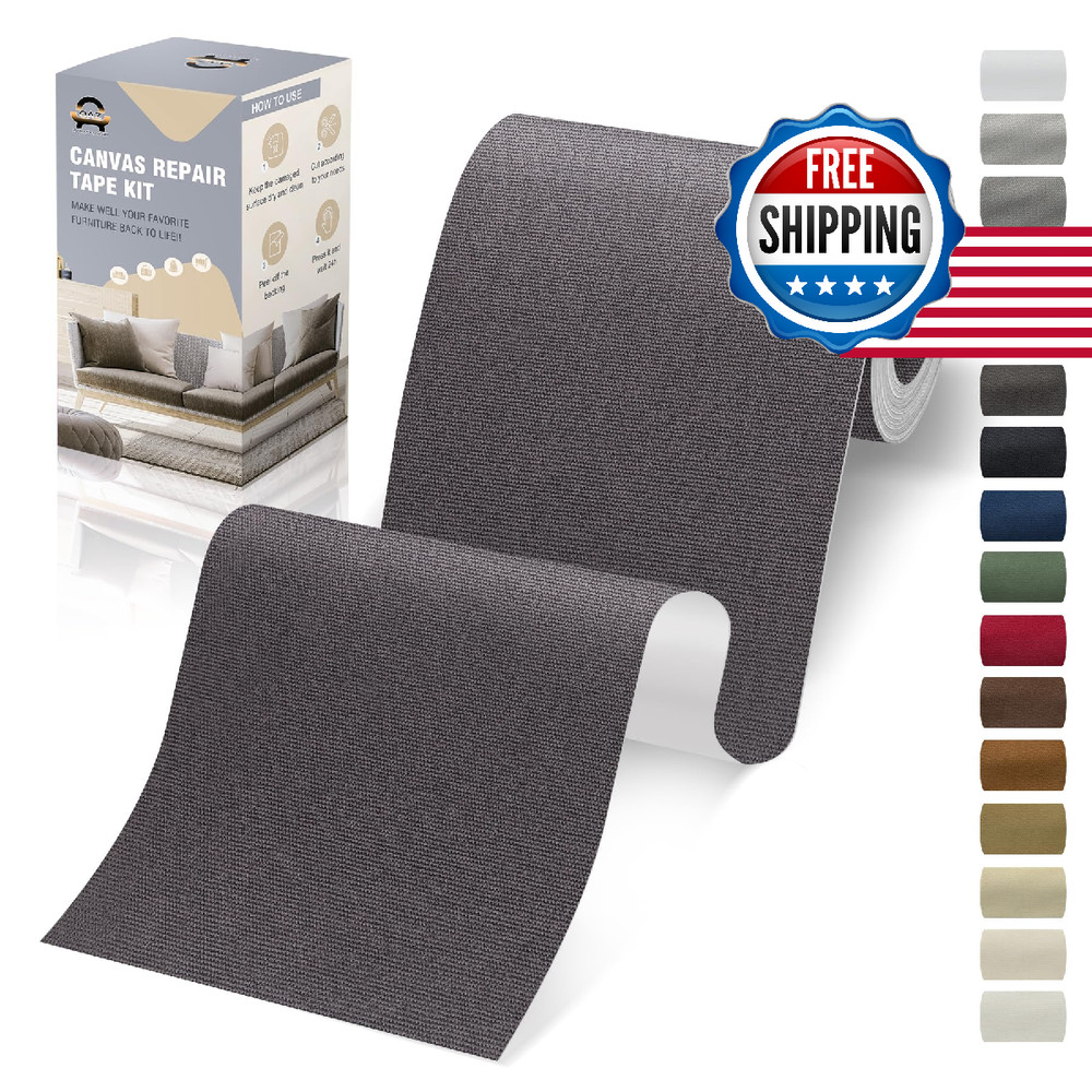OAZ 4 x 79 inch Canvas Repair Patches Self-Adhesive Waterproof Fabric Repair Kit