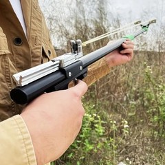 «High-Power Metal Slingshot – Black Ergonomic, Precision Trigger for Hunting,
