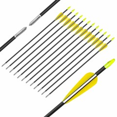 12/24Pcs 28″ Fiberglass Arrows SP700 Archery Youth Beginner Compound Recurve Bow
