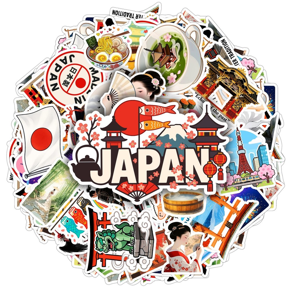 100 Japan Travel Stickers Vinyl Waterproof Car Laptop Scrapbook Tokyo Fuji Decor