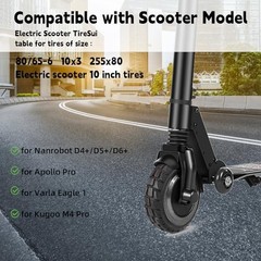 80/65-6 Off Road Tubeless Tire, 10×3 255×80 10 Inch Electric Scooter A-1 Pack