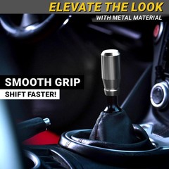 Premium Brushed Silver Shift Knob – 4 Metal Threaded Adapters, 4 5 6 Speed Ma…