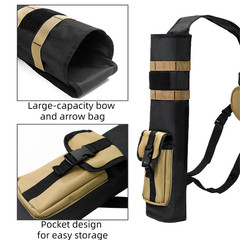 Adjustable Archery Arrow Quiver Back/Shoulder Wearable Nylon Arrow Holder Pocket