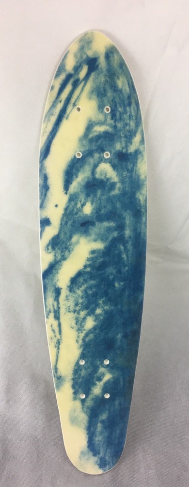 Vintage NOS 1970s MPI Old School Skateboard Deck Fiberglass Kicktail Blue Marble
