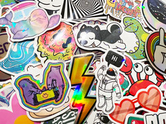 10-100 Random Reflective & Shiny Sticker Pack Rainbow Light Lot Set Bulk Group