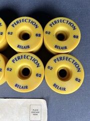 Vintage NOS BELAIR Perfection 62mm Roller Skate Wheels Set of 8 Crest Quad New