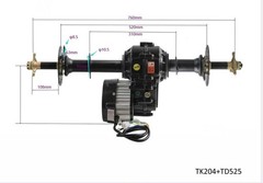 Rear Axle Kit 48V 1000W Electric Differential Motor Assembly For Go Kart Buggy