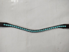 Turquoise Blue Crystal Stone Leather Browband For Horse All Size Available.