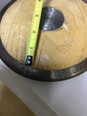 Track & Field Antique Throwing Discus, Wood With Metal Rim, Vintage 1.6KG 8”