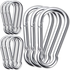 10Pack 5.5 Inch Heavy Duty Carabiner Clips Spring Snap Hooks for Swing 1/2″ 12m