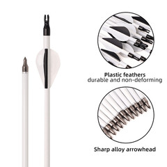 12PCS 30″ Archery Carbon Arrows Spine 500 OD 7.8 mm Arrows with Removable Tips