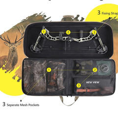 NEW VIEW Camouflage Compound Bow Case Water-Resistant Foam Padding Compartments