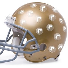 200 Pcs 8 Sheets Football Helmet Stickers Hatchet Decals 1-1/8 White on Clear