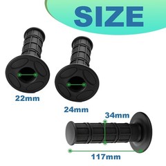 7/8″ 22mm & 24mm Motorcycle Hand Grips Replacement for All Off Road ATV Dirt …