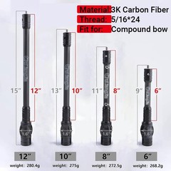 6″ 8″ 10″ 12″ Balance Bar Carbon Stabilizer Archery Compound Bow Dampener Rod