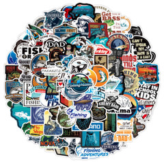 Mix 10/50 PCs Outdoor Fishing Graffiti Luggage Notebook Sticker-No Duplicate