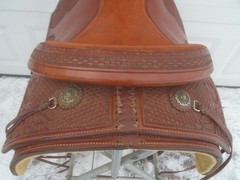 16.5″ CACTUS Saddlery Working Cowhorse Saddle~Cutting~Reining~TOOLED~GREAT COND