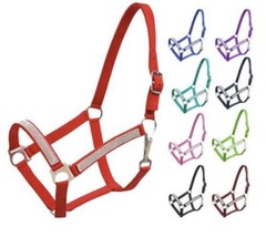 2-Ply Nylon Horse Halter w/ Crystal Rhinestones