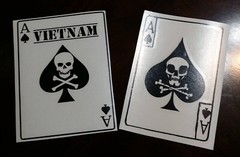 Vietnam Skull cross bones x 2 die cut Vinyl car decal stickers