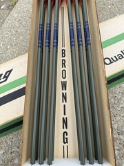 Browning Vintage NOS Aluminum Arrow Set of 12, 6 Field Tips & 6 Broadheads