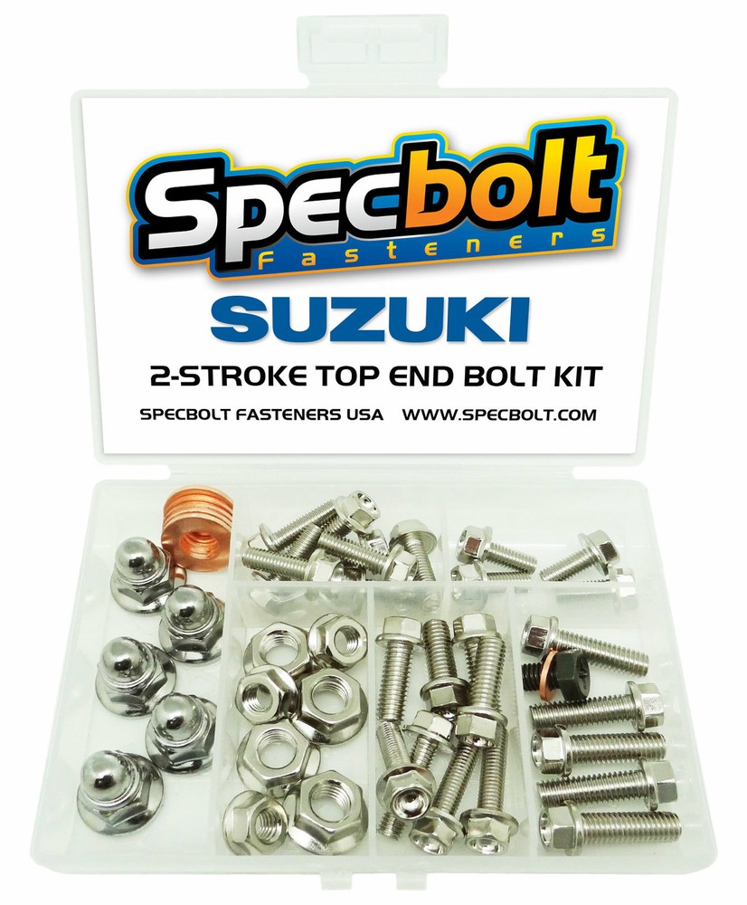 Suzuki RM125 Top End Engine Bolt Nuts Kit RM 125 (Nickel) Cylinder Head Rebuild