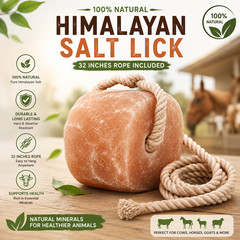 Salt Lick Himalayan Pink Salt Lick Block 5-6lb For Horses Deer & Animals 1 to 12