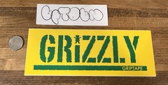 Grizzly Griptape Green / Yellow Bar Sticker Torey Pudwill Skateboarding Supreme