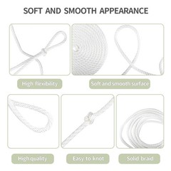 1/4 INCH 500 FT White Nylon Solid Braid Rope-Dyeable