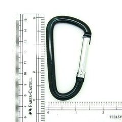 Pack of 6 pcs 3″ Aluminum Carabiner Spring Belt Clip Key Chain D Shape Black