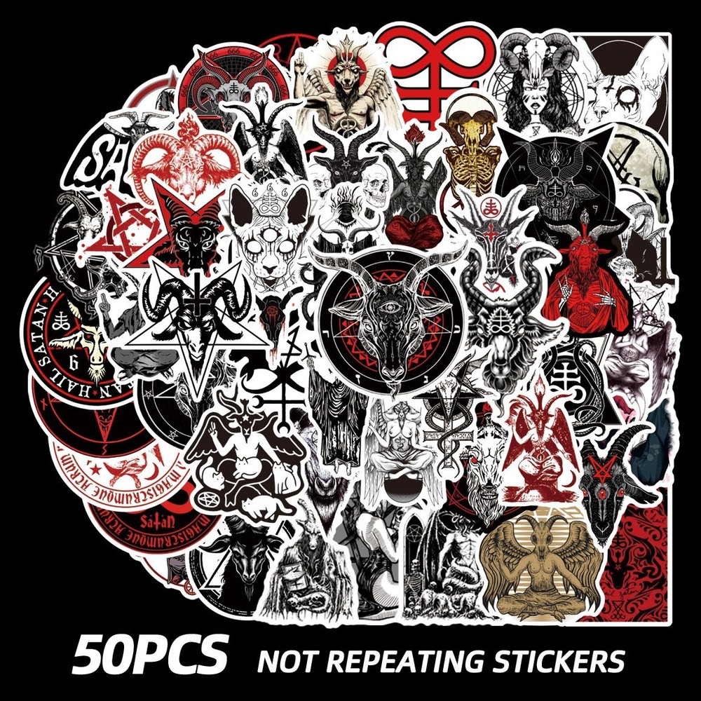 Mix 10/50 PCs Devil Satan dark Gothic-style Luggage Notebook Laptop Car Stickers