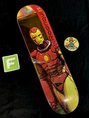 RARE SIGNED Primitive Marvel Moebius Iron Man Paul Rodriguez Skateboard Deck