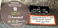 SAMSHIELD MISS SHIELD 2.0 SHADOWMATT/GLOSSY SPARKLING BLACK SIZE LARGE HELMET