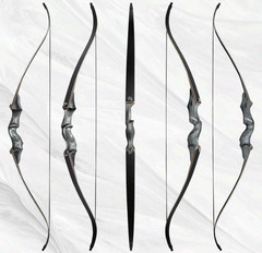 Black Hunter Takedown Recurve Bow 60in, Bamboo Core Limbs for Archery PracticeII