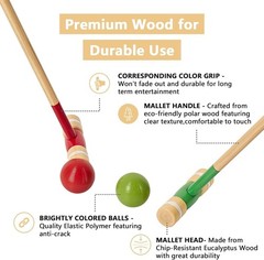 NEW 8 Player Croquet Set 32in Regulation 28in Wood Mallets Backyard Game Kit