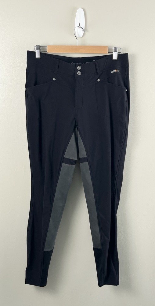 Kerrits Riding Pants Womens L Equestrian Full Seat Ankle Breeches Crossover Flaw