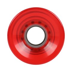 Longboard Wheels 60mm x 44mm 83A Clear Red 4-Pack with Abec 7 Bearings, Spacers