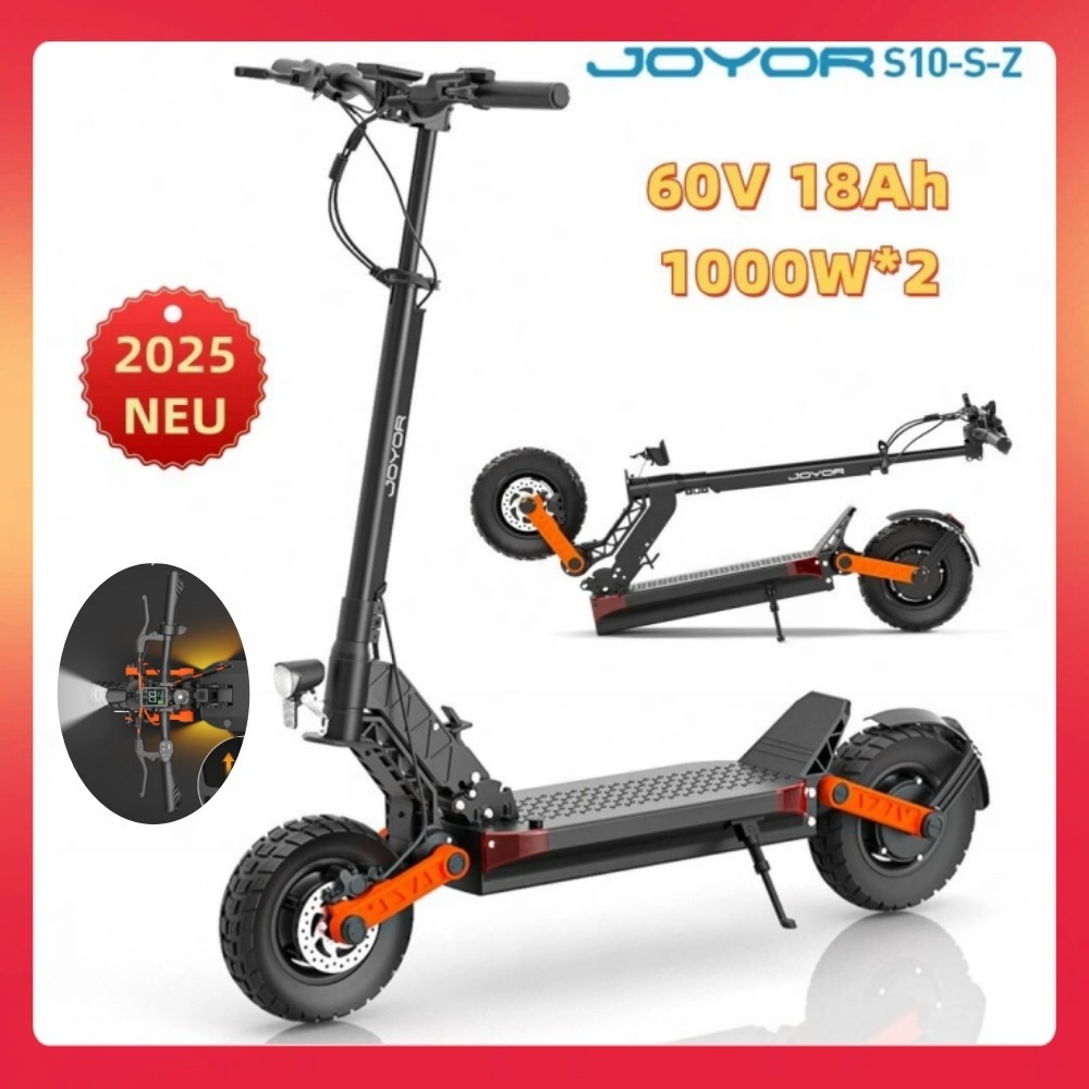 JOYOR S10 10″ Electric Scooter 2000W Dual motor 30Mph 60V 18AHFolding E-Scooter